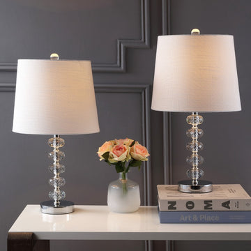 Kevin 22" Glass/Metal LED Table Lamp - JONATHAN Y